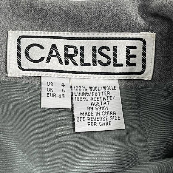 Carlisle Women’s Size 4 Gray Blue Floral Embroidered Trim Vintage Pencil Skirt - Picture 3 of 7